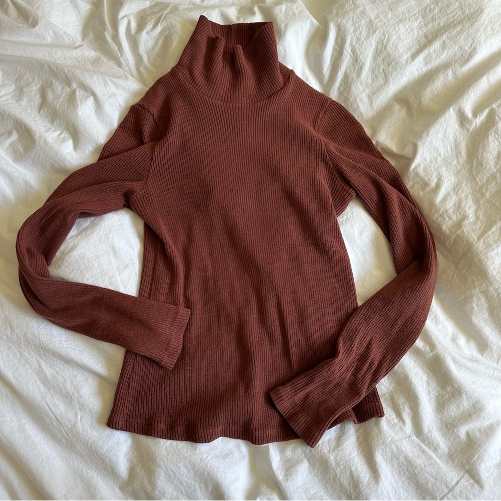Ribbed Sweater Turtle Neck